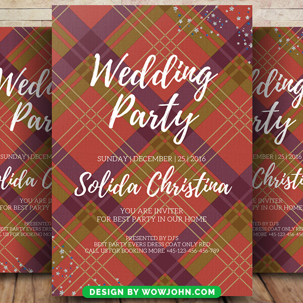 Wedding Party Flyer Invitation Template Psd Design