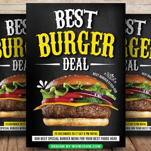 Best Burger Menu Deal Flyer Template Psd Design