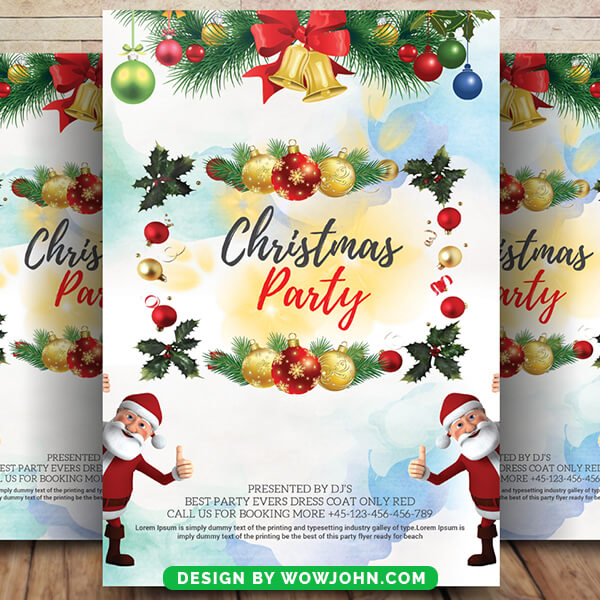 Christmas Party Flyer Poster Template Design Psd