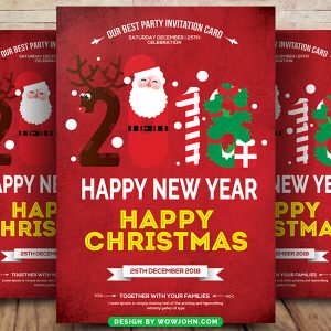 Red Christmas Flyer Template Psd Design Poster
