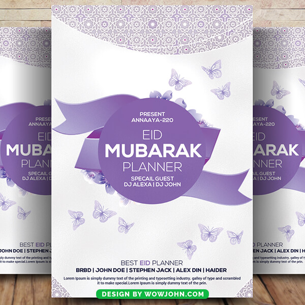 Eid Mubarak Flyer Poster Template Design Psd
