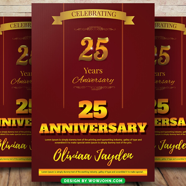 Anniversary Party Flyer Template Psd Design