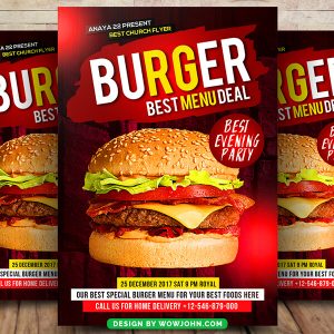Big Burger Fast Food Flyer Template Psd Design