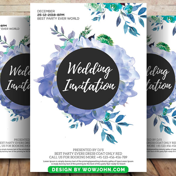 Free Wedding Invitation Flyer Template Psd Design