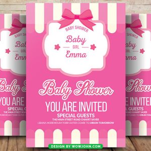 Baby Shower Invitation Card Template Psd Design