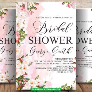 Bridal Shower Poster Flyer Templates Psd Design