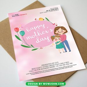 Mothers Day Card Invitation Psd Template Design