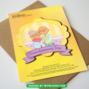 Grandparents Day Card Invitation Psd Template