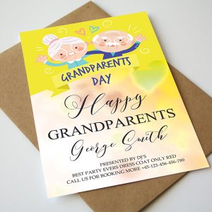 Happy Grandparents Day Invitation Card Psd