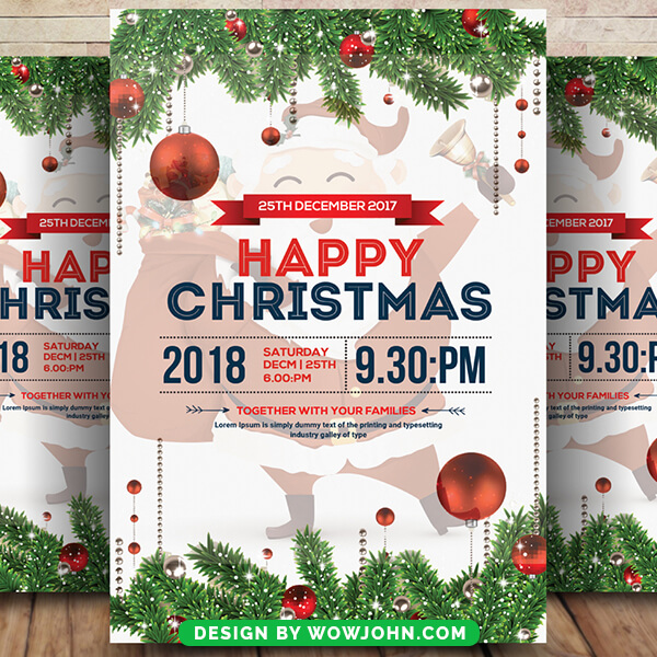 Happy Christmas 2022 Party Flyer Psd Template Design