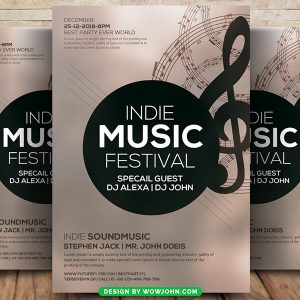 Indie Music Festival Flyer Template Psd Design