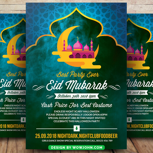 Eid Mubarak Islamic Flyer Template Psd Design