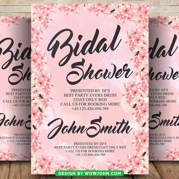 Bridal Shower Card Flyer Template Psd Design