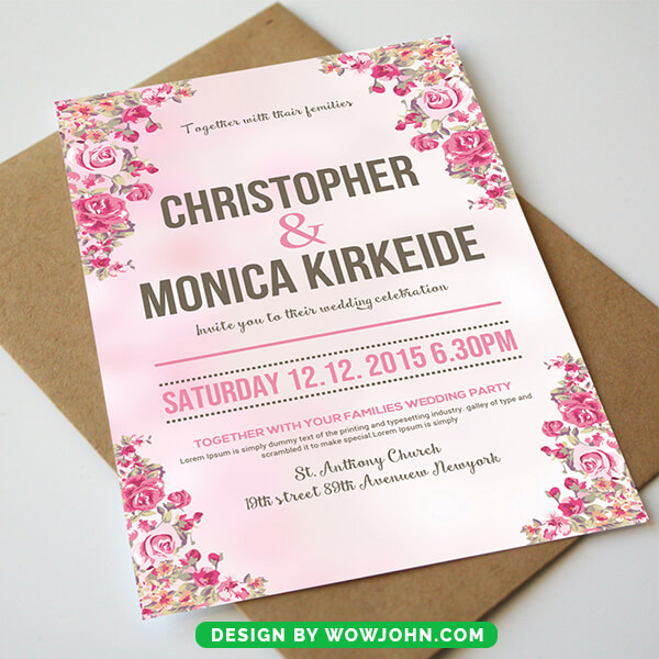 Clean Design Wedding Invitation Cards Psd
