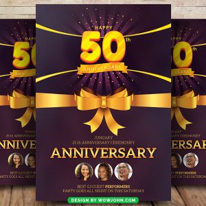 50th Anniversary Flyer Poster Psd Template Design