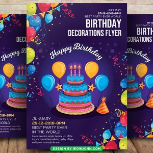 Birthday Party Flyer Poster Psd Template File