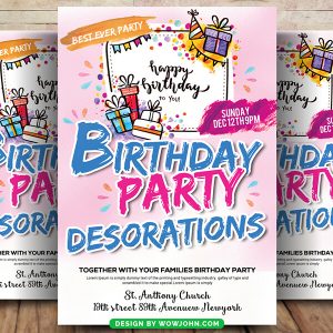 Birthday Party Flyer Poster Template Psd File