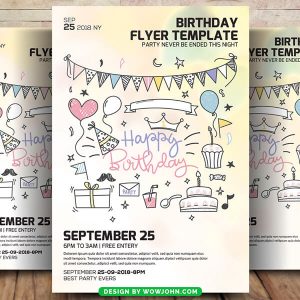 Birthday Bash Flyer Poster Template Psd Design