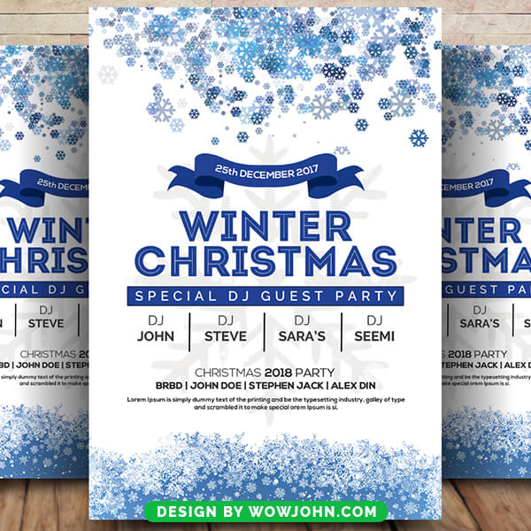 Winter Christmas Flyer Poster Template Psd