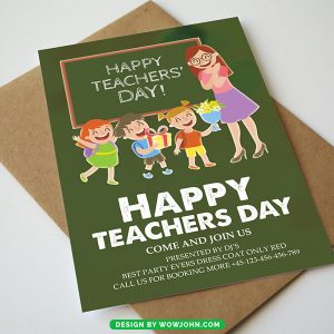 Teachers Day Card Flyer Poster Template Psd