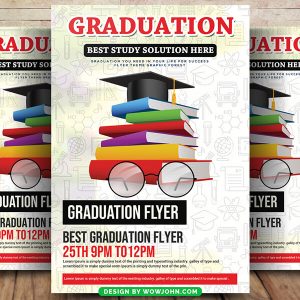 Graduation Party Flyer Poster Template Psd