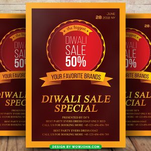 Diwali Sale Discount Flyer Poster Template Psd