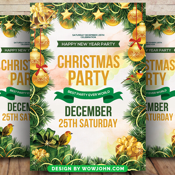 Christmas Party Invitation Flyer Template Psd