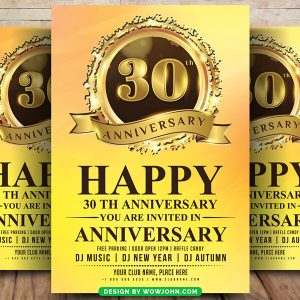 30th Anniversary Flyer Poster Template Psd Design
