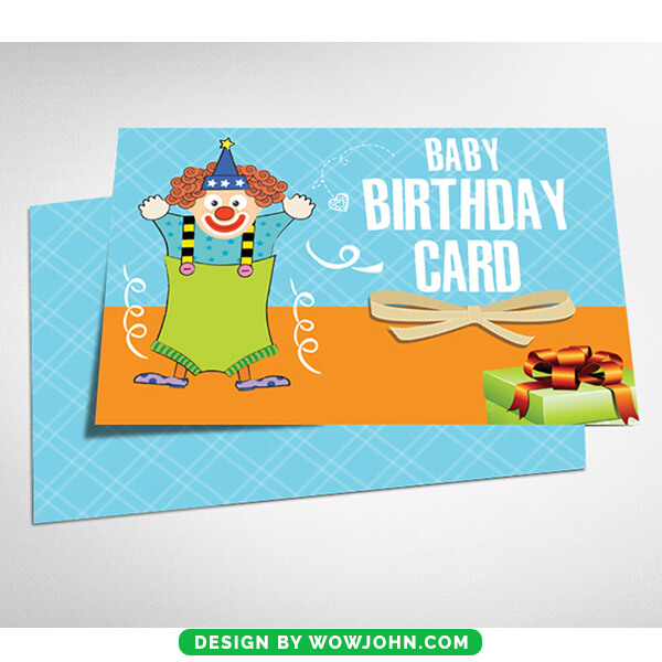 Baby Birthday Card Psd Template Design