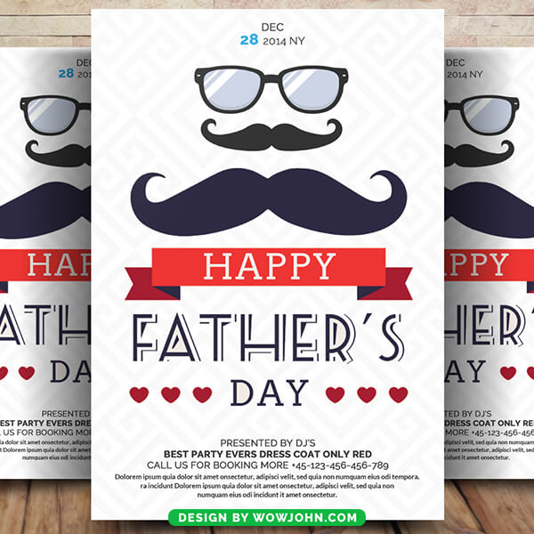 Happy Fathers Day Flyer Psd Template Design