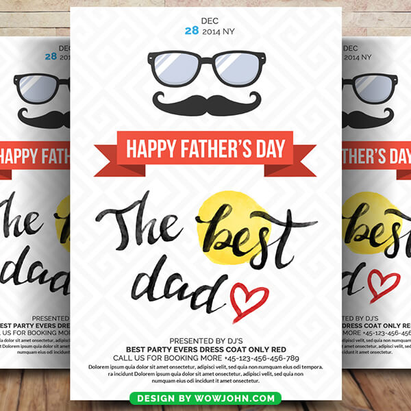 Happy Fathers Day Flyer Template Psd Design