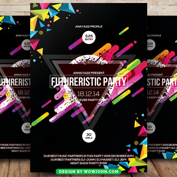 Futuristic Electro Party Flyer Psd Template