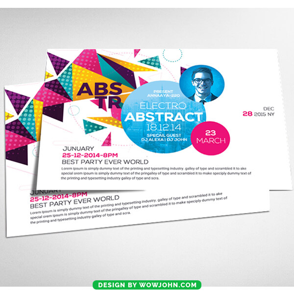 Electro Abstract Flyer Card Psd Template Design