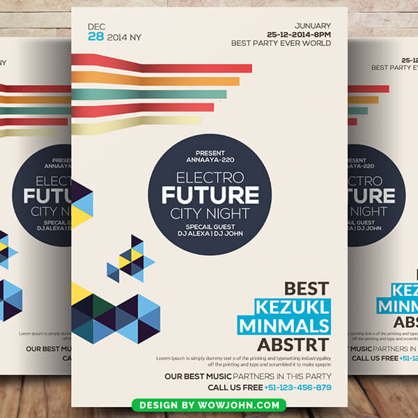 Minimal Future Party Flyer Poster Template Psd