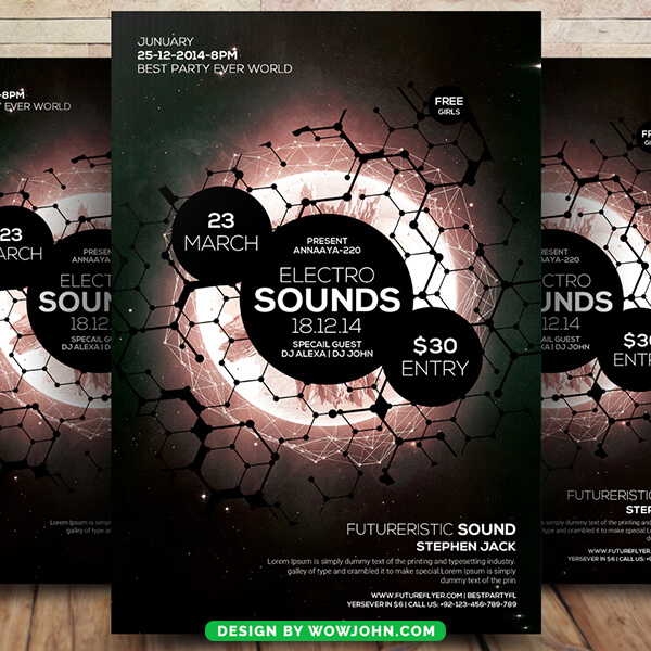 Music Sound Party Flyer Poster Template Psd