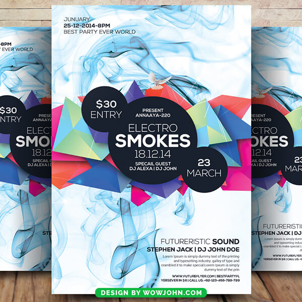 Smoke Hookah Party Flyer Poster Template Psd
