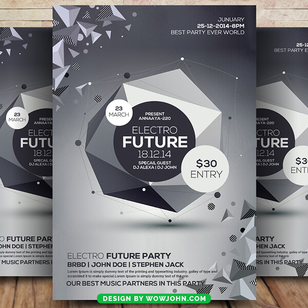 Music Night Party Flyer Poster Template Psd