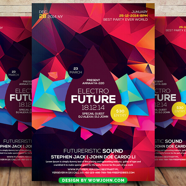 New Abstract Party Flyer Poster Template Psd