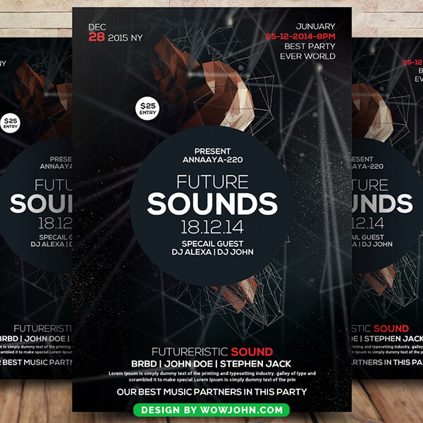 Future Party Flyer Poster Template Psd Design