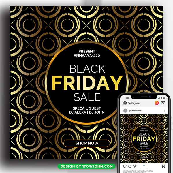 Gold Black Friday Sale Flyer Poster Template Psd