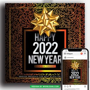 Gold Happy New Year Flyer Poster Template Psd