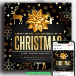 Gold Christmas New Year Flyer Poster Psd Template