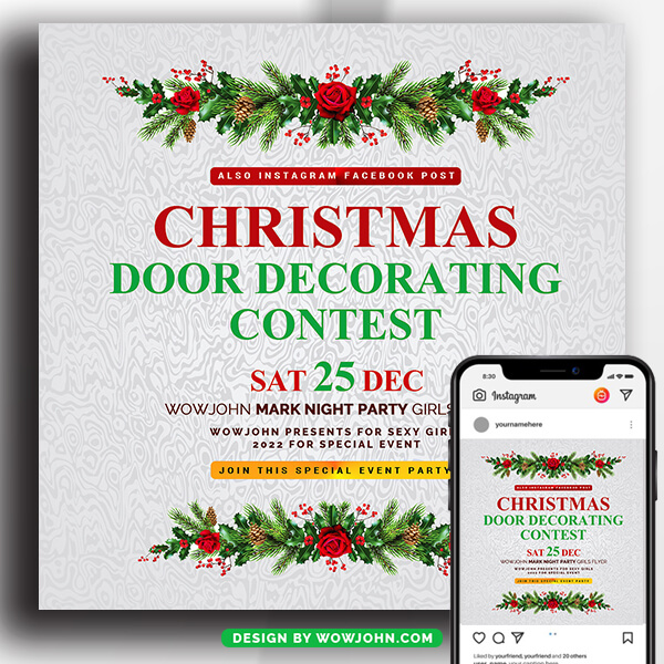 Door Decorating Contest Flyer Template Psd Design