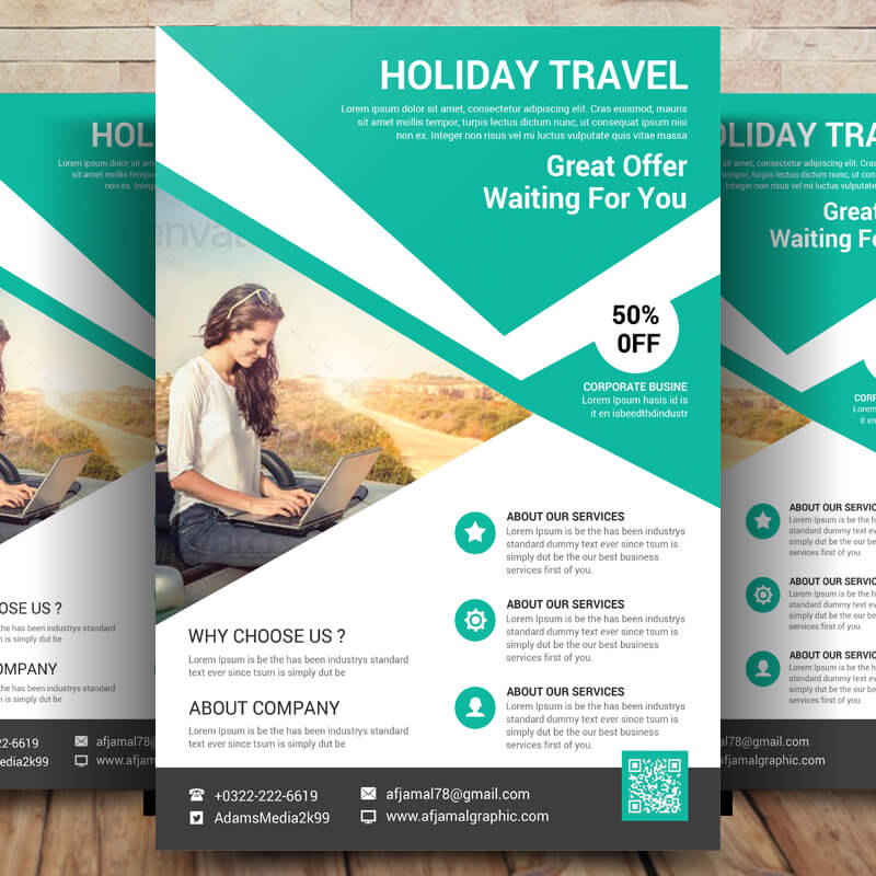 Holiday Tour Travel Flyer Template Design Psd