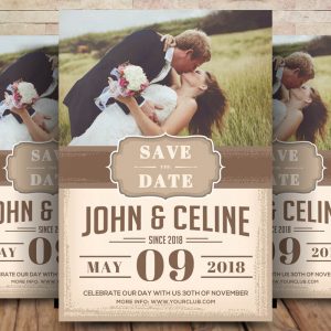 Wedding Invitation Flyer Card Template Design