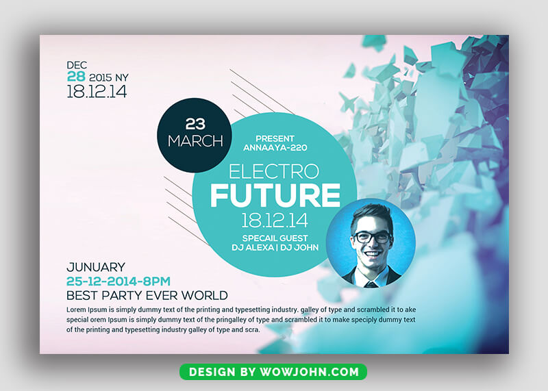 Electro Music Party Flyer Template Psd Design