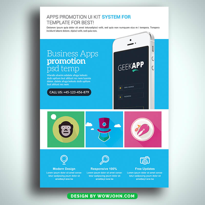 Mobile Apps Flyer Template Psd Design