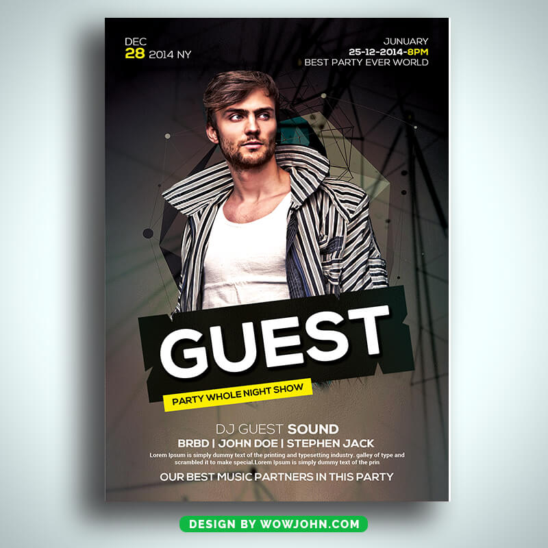 Guest Night Party Flyer Template Psd Design