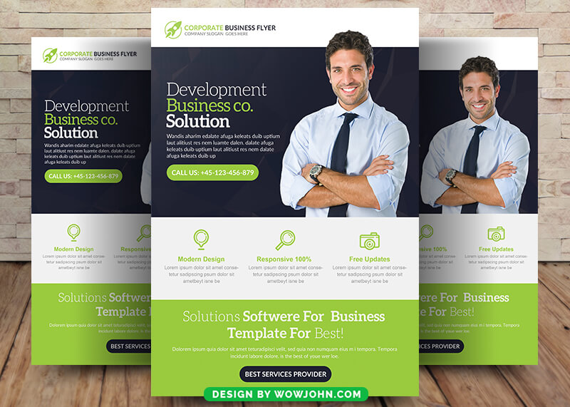 Green Business Flyer Template Psd Design