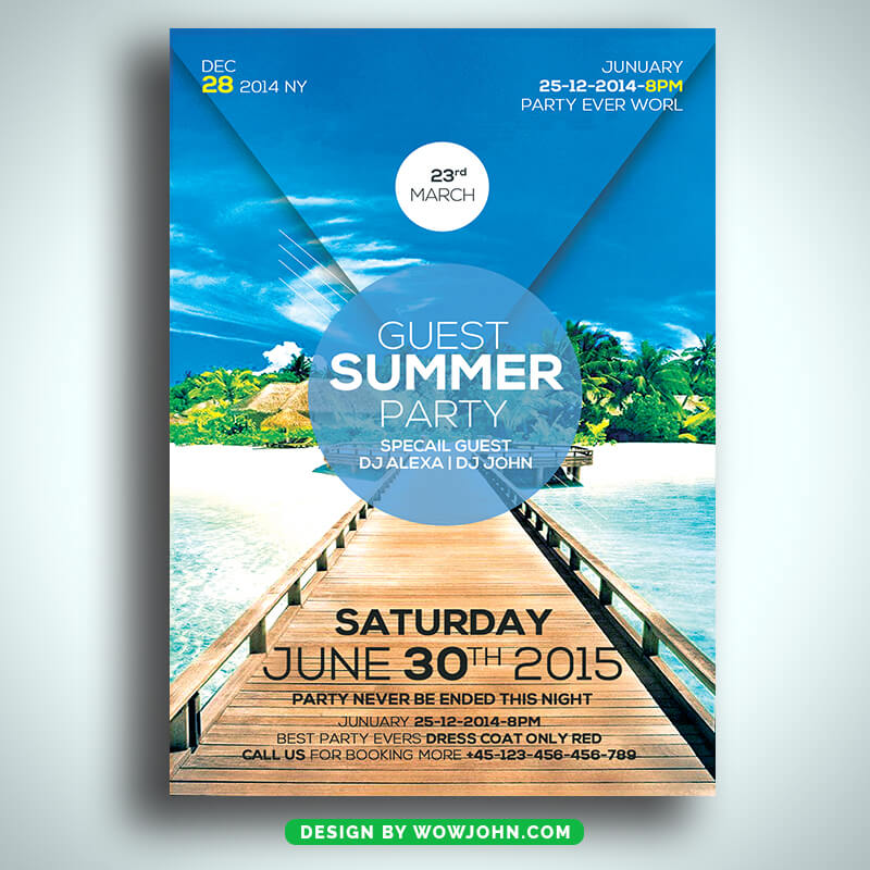 Summer Beach Party Flyer Template Psd Design